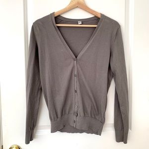 Uniqlo Gray UV Cut Supima Cotton Cardigan